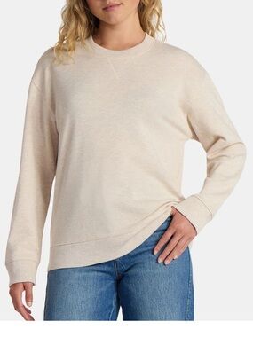 Time and Tru Women's Light Cream Crewneck Pullover